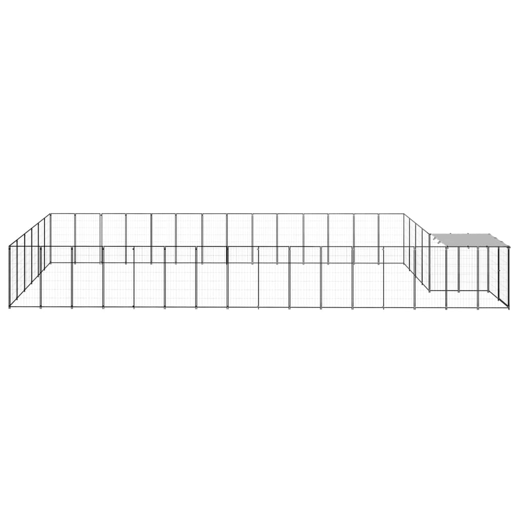 Psí kotec černý 26,62 m² ocel