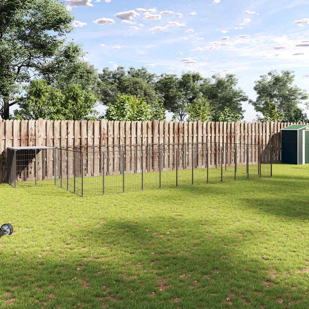 Psí kotec černý 26,62 m² ocel