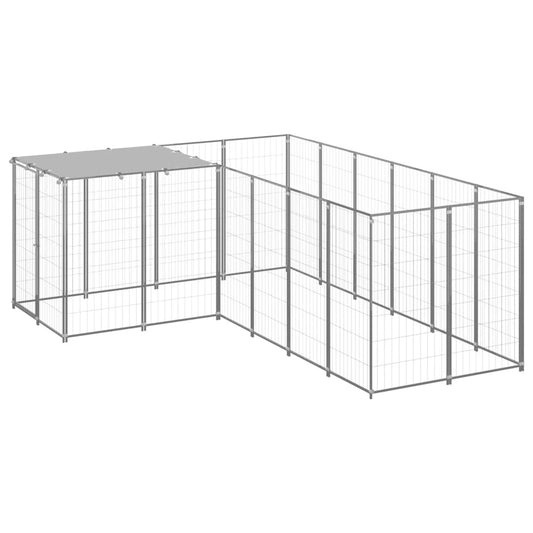Psí kotec stříbrný 4,84 m² ocel