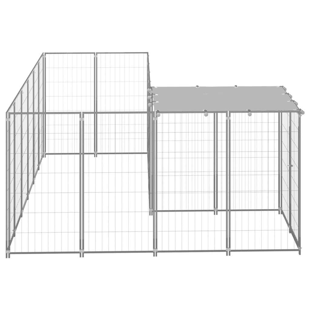 Psí kotec stříbrný 4,84 m² ocel