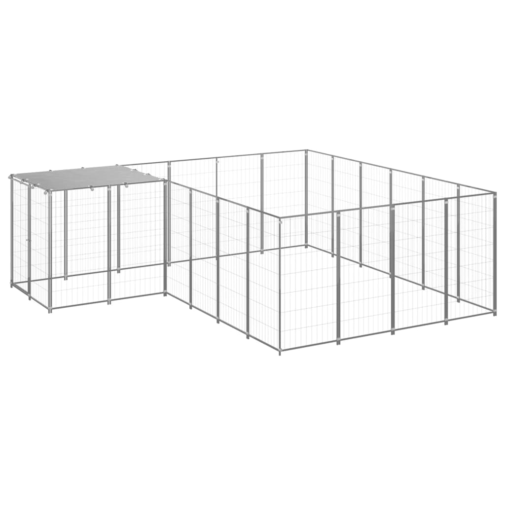Psí kotec stříbrný 8,47 m² ocel