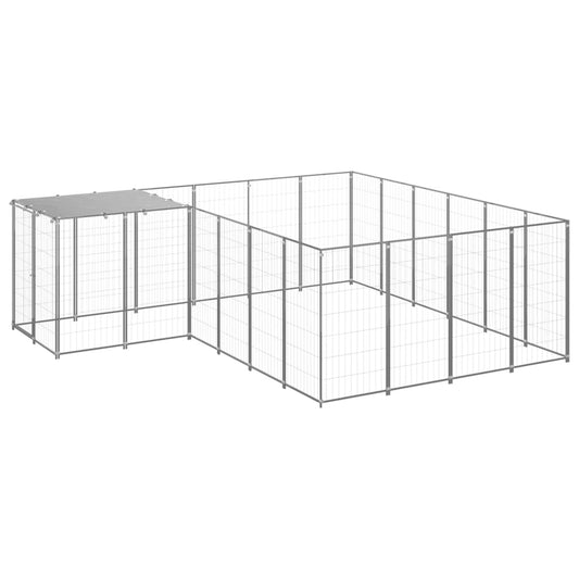 Psí kotec stříbrný 8,47 m² ocel