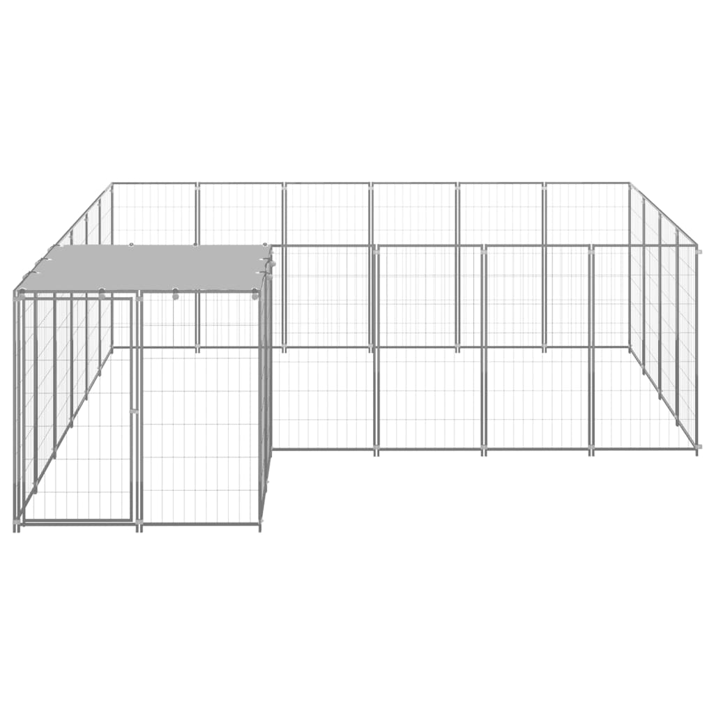 Psí kotec stříbrný 8,47 m² ocel