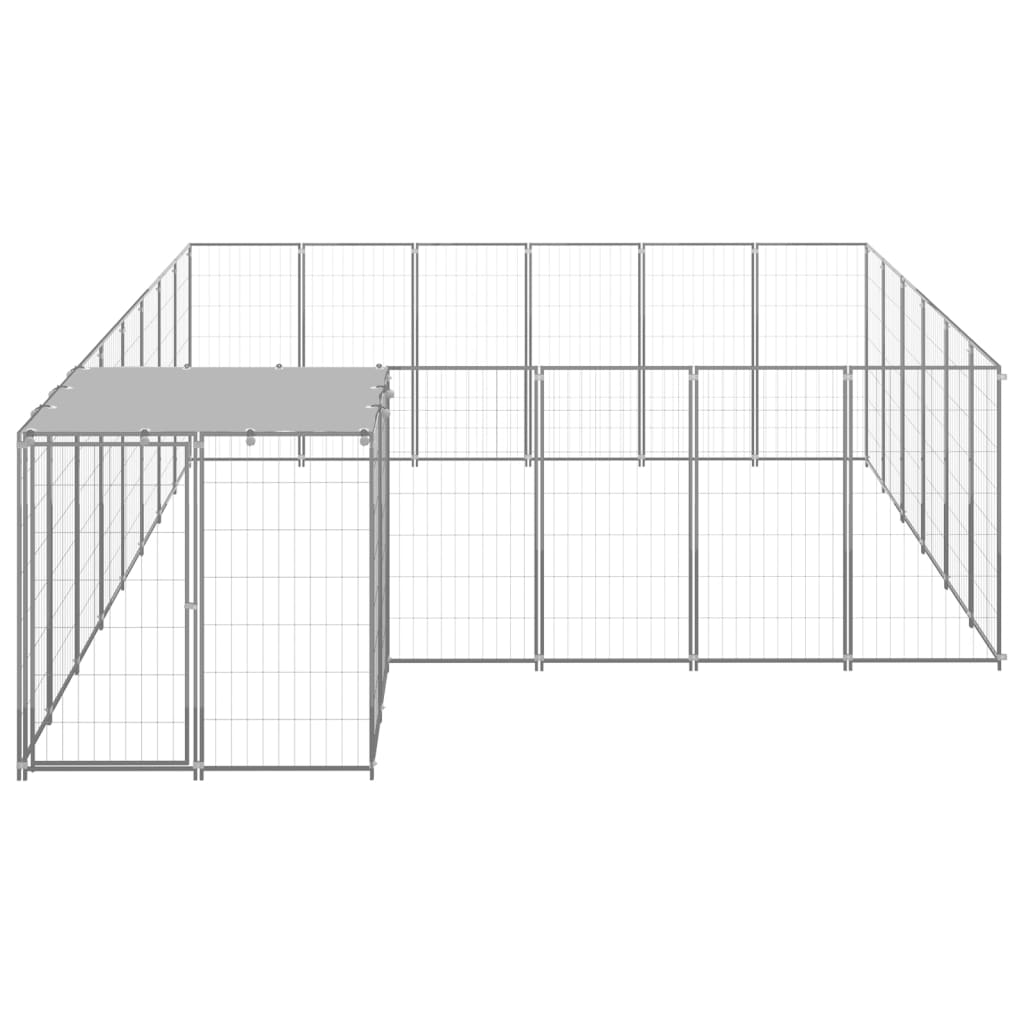Psí kotec stříbrný 12,1 m² ocel