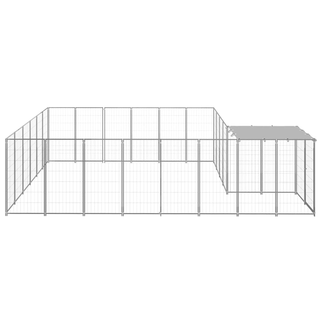 Psí kotec stříbrný 12,1 m² ocel