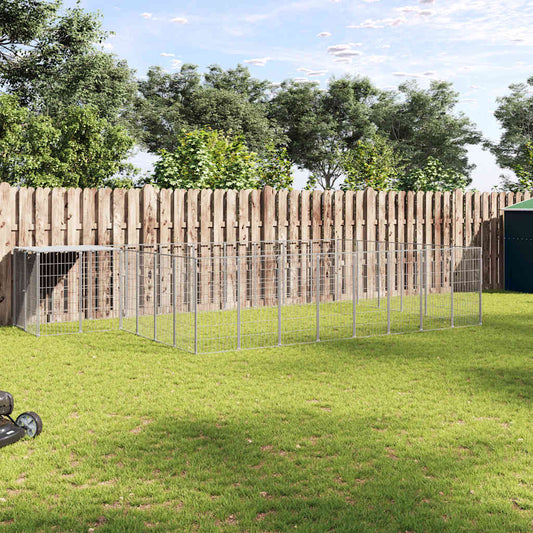 Psí kotec stříbrný 15,73 m² ocel