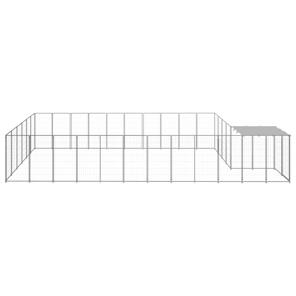 Psí kotec stříbrný 19,36 m² ocel