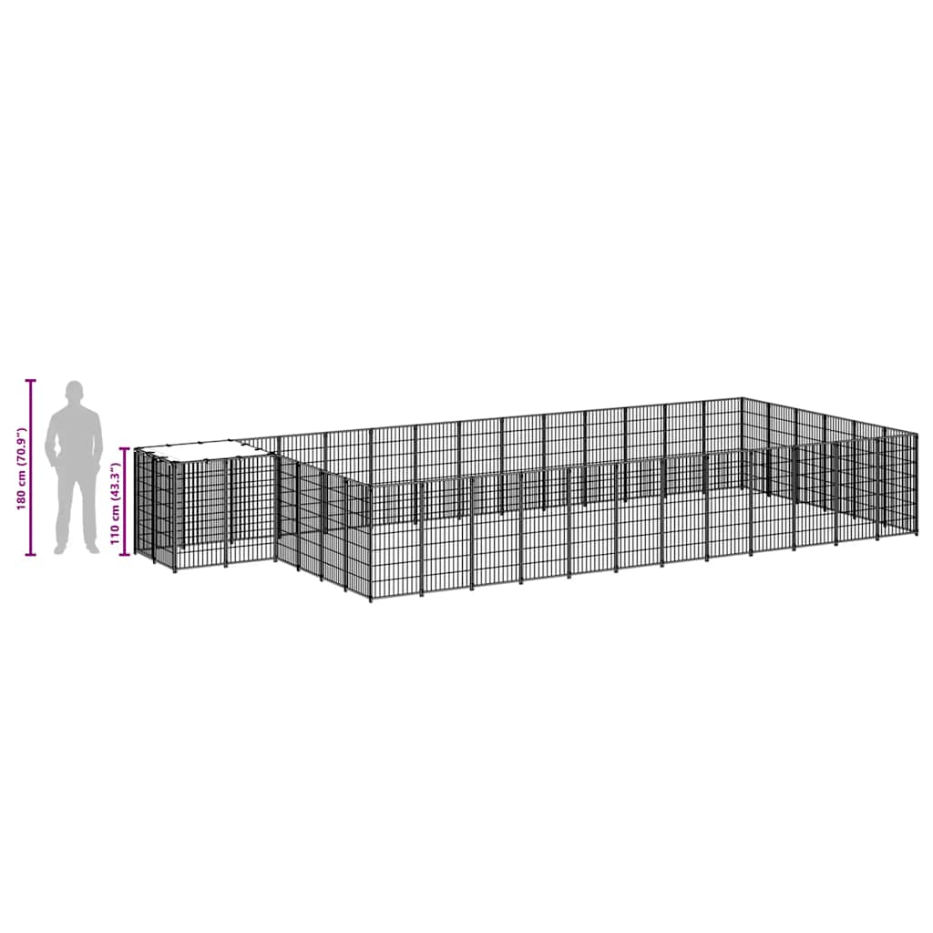 Psí kotec stříbrný 22,99 m² ocel