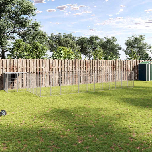 Psí kotec stříbrný 22,99 m² ocel
