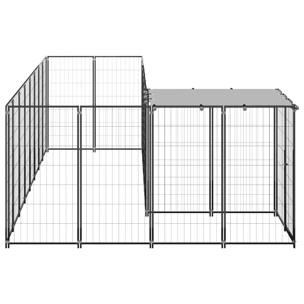 Psí kotec černý 6,05 m² ocel