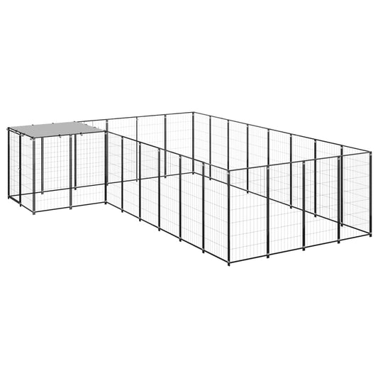 Psí kotec černý 10,89 m² ocel