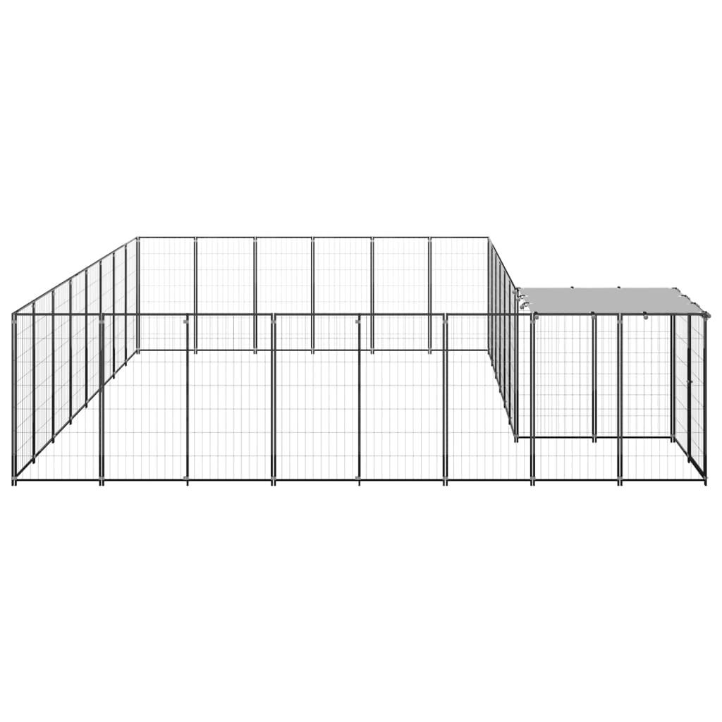 Psí kotec černý 15,73 m² ocel