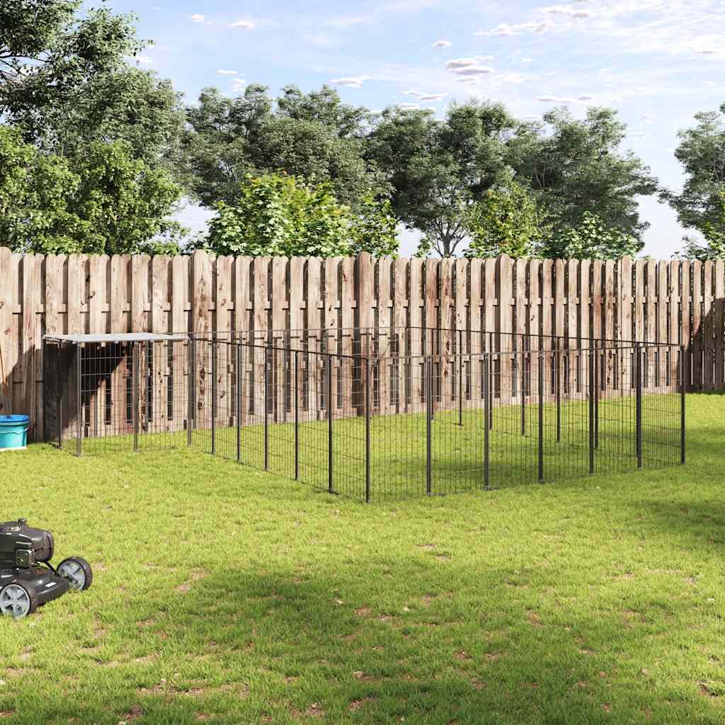 Psí kotec černý 15,73 m² ocel