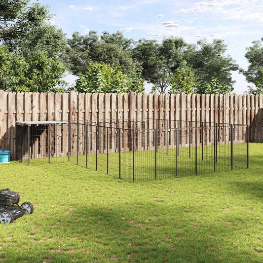 Psí kotec černý 15,73 m² ocel