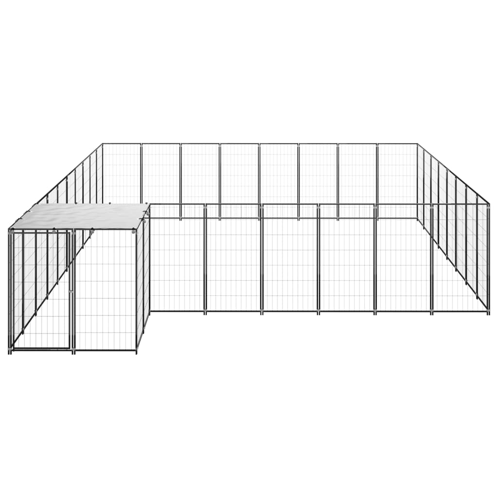 Psí kotec černý 20,57 m² ocel