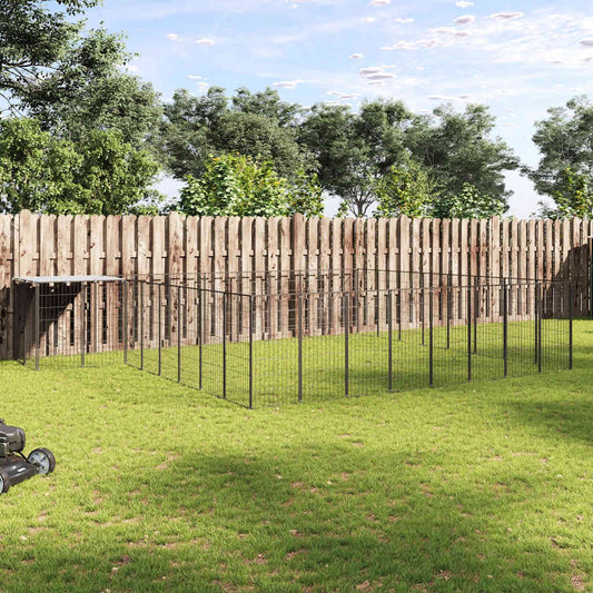 Psí kotec černý 20,57 m² ocel