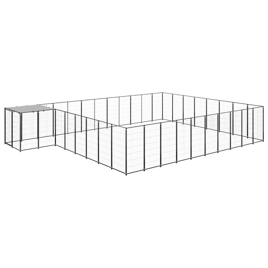 Psí kotec černý 25,41 m² ocel