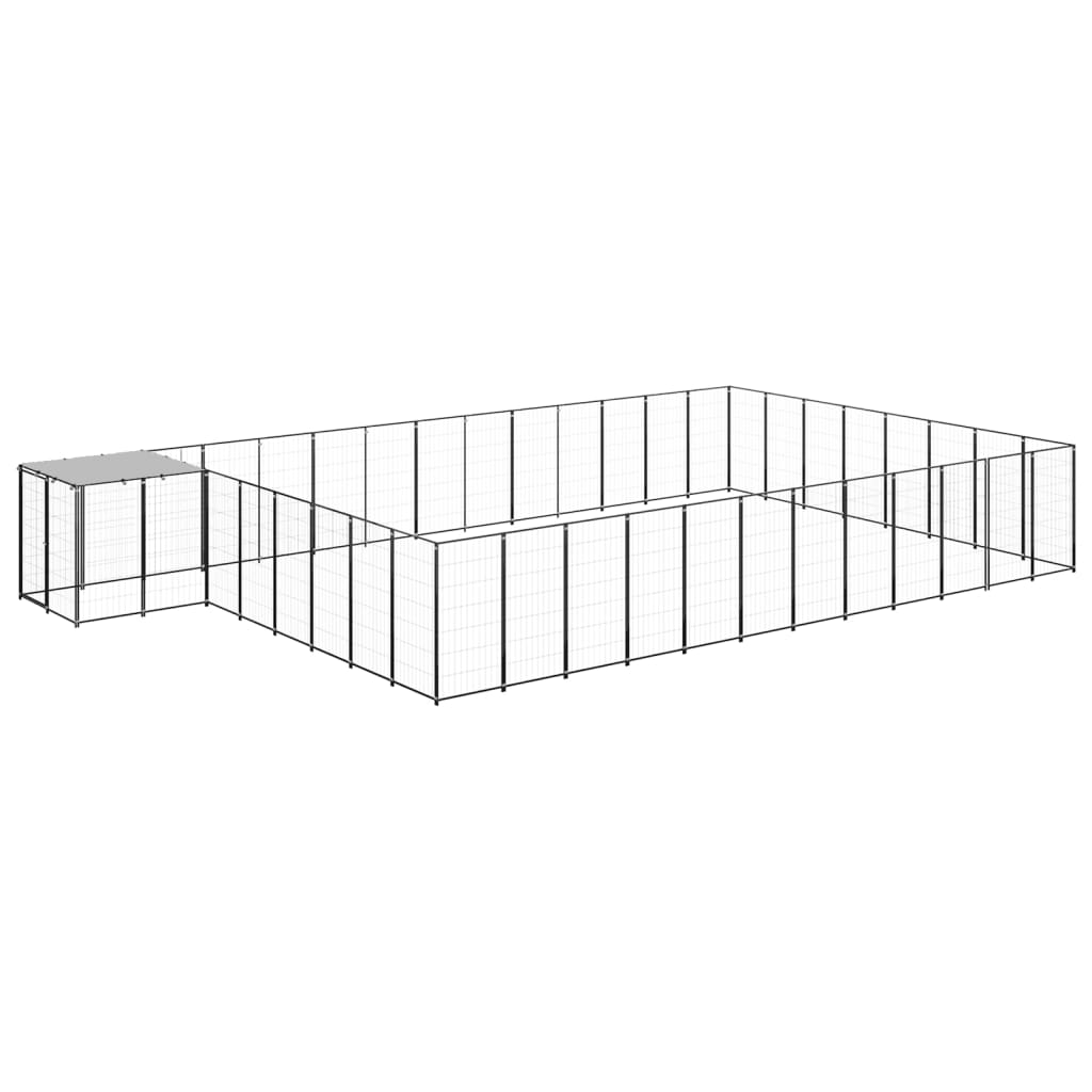 Psí kotec černý 30,25 m² ocel