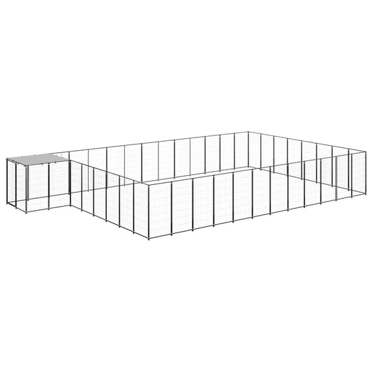 Psí kotec černý 30,25 m² ocel