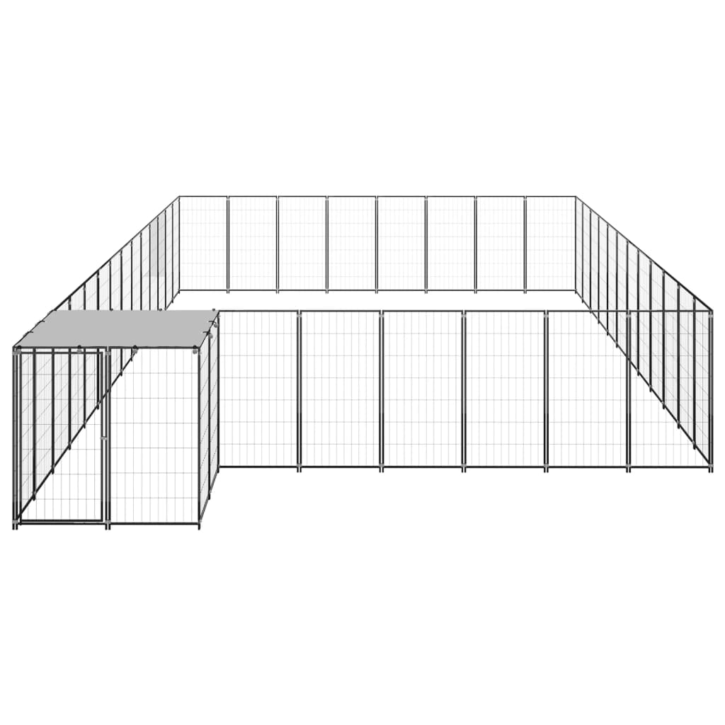 Psí kotec černý 30,25 m² ocel
