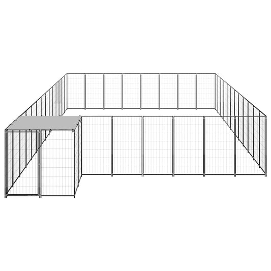 Psí kotec černý 30,25 m² ocel