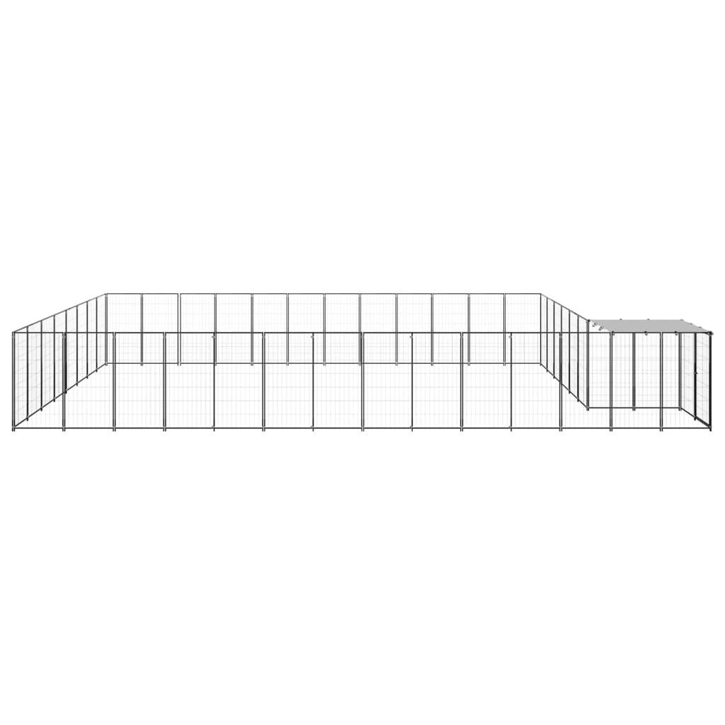 Psí kotec černý 30,25 m² ocel