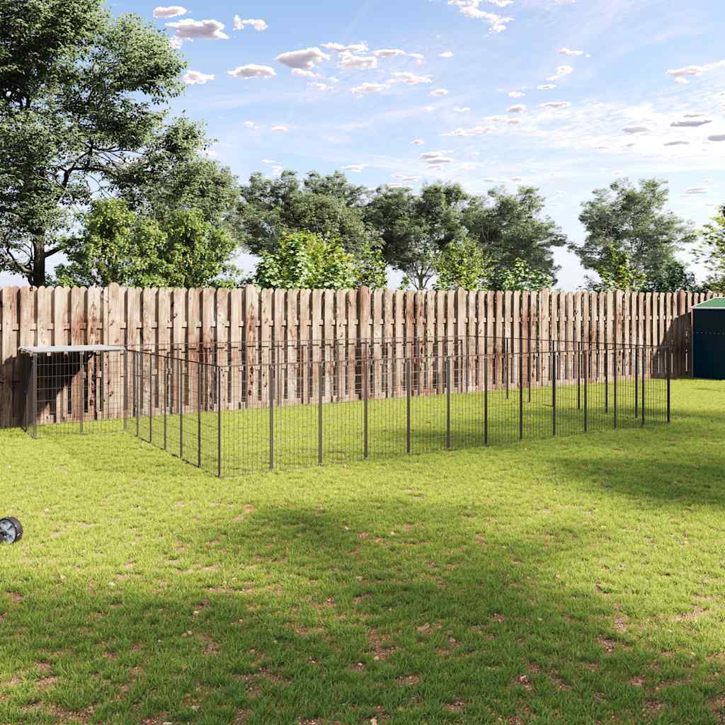 Psí kotec černý 30,25 m² ocel