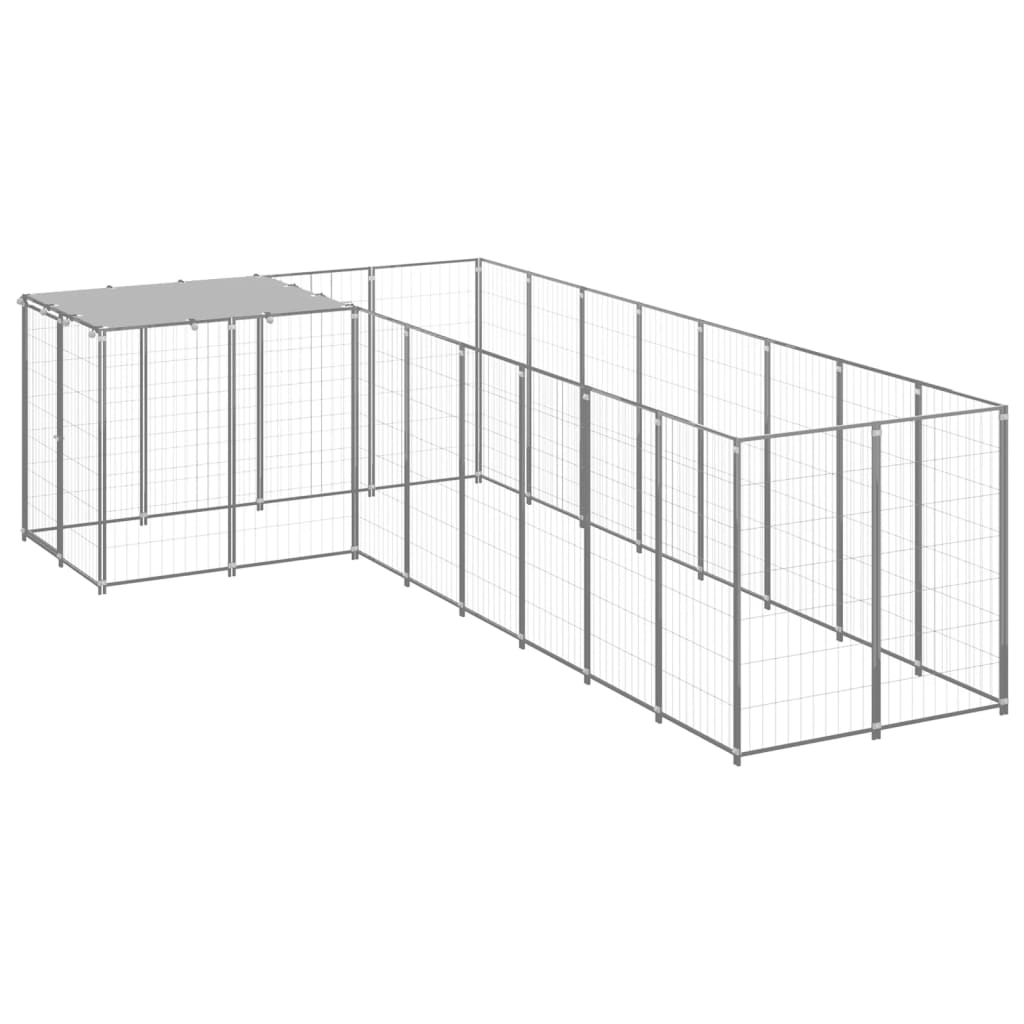 Psí kotec stříbrný 6,05 m² ocel