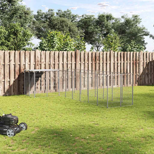 Psí kotec stříbrný 6,05 m² ocel