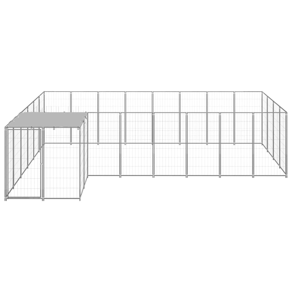 Psí kotec stříbrný 10,89 m² ocel