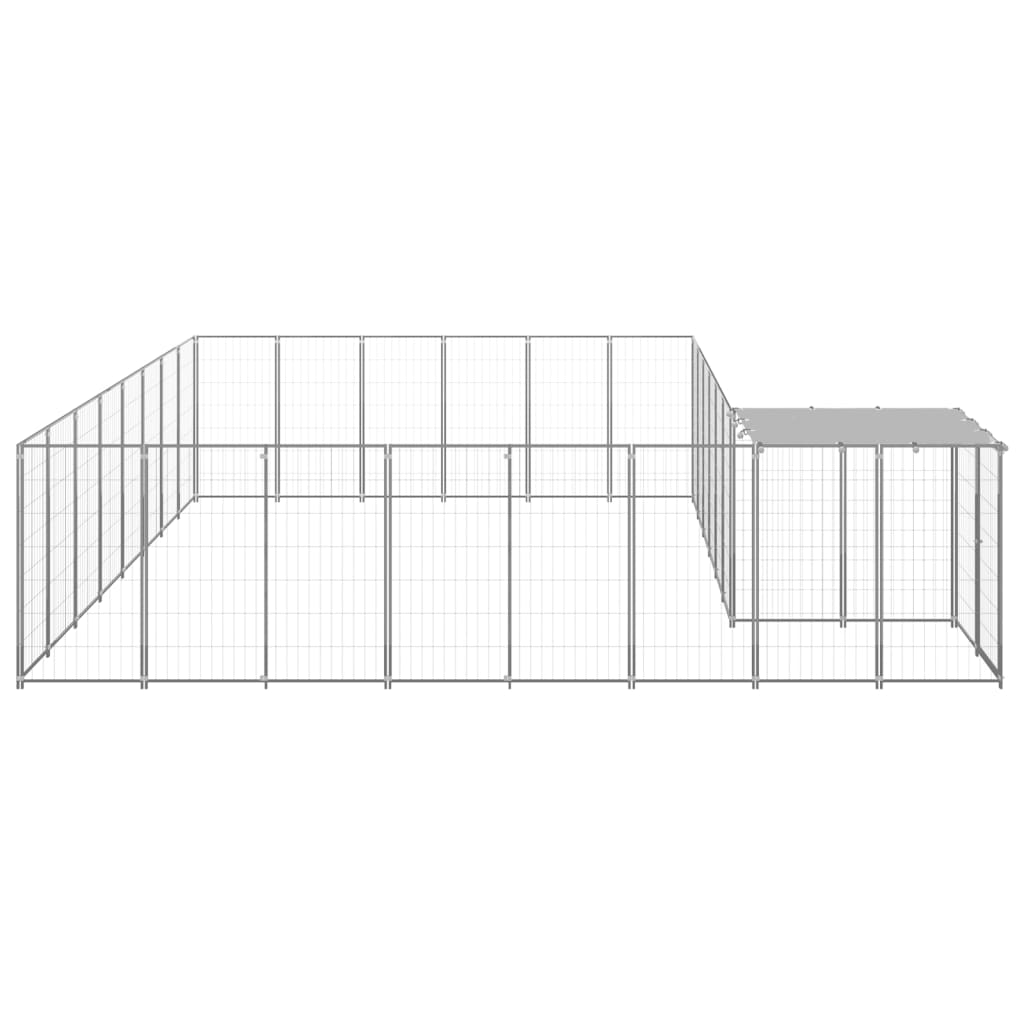 Psí kotec stříbrný 15,73 m² ocel