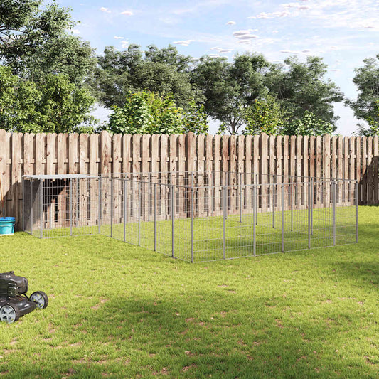 Psí kotec stříbrný 15,73 m² ocel