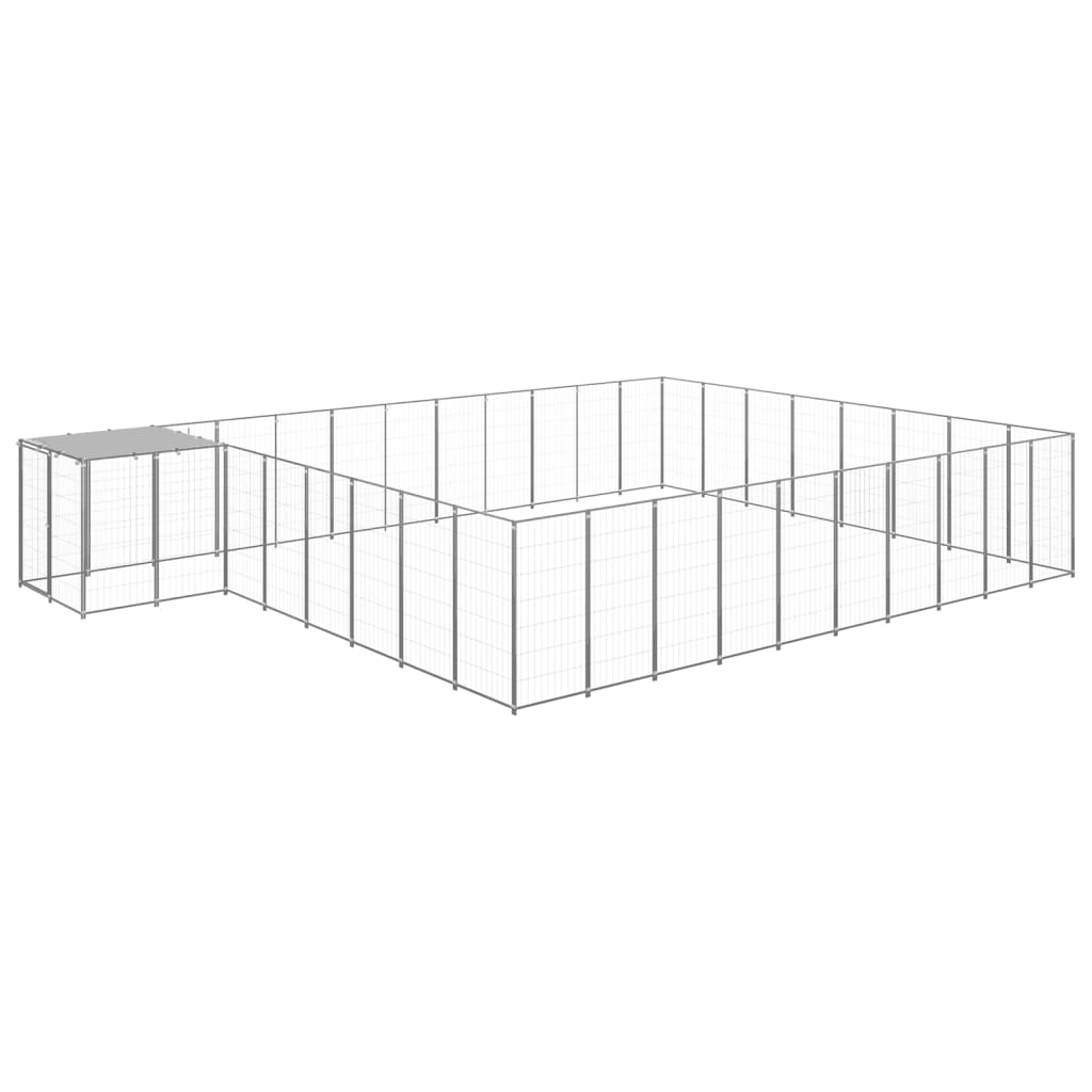 Psí kotec stříbrný 25,41 m² ocel