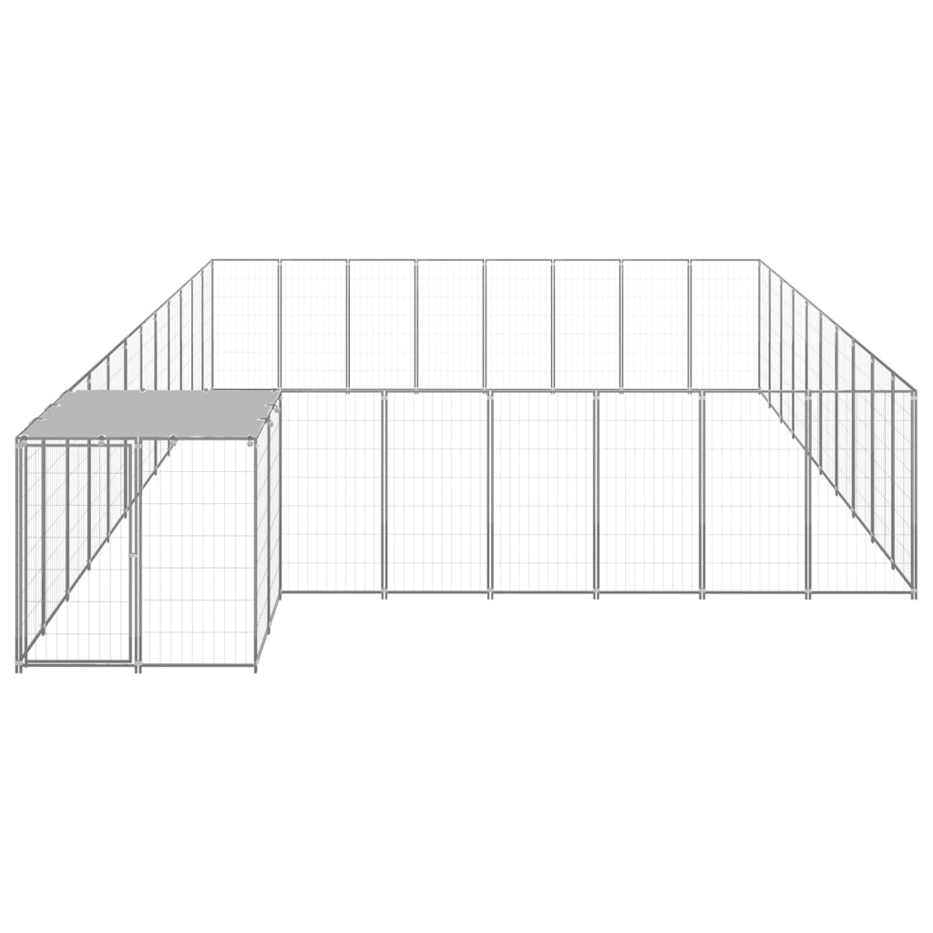 Psí kotec stříbrný 25,41 m² ocel