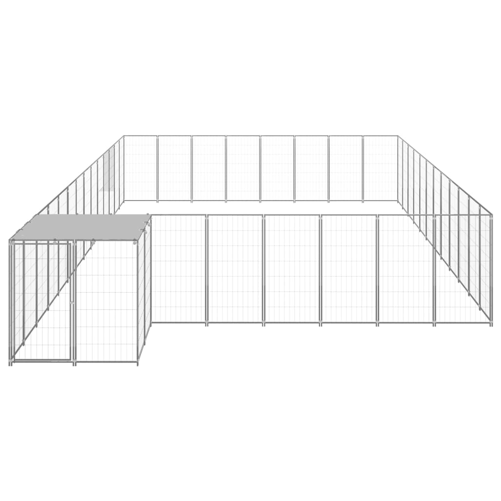 Psí kotec stříbrný 30,25 m² ocel