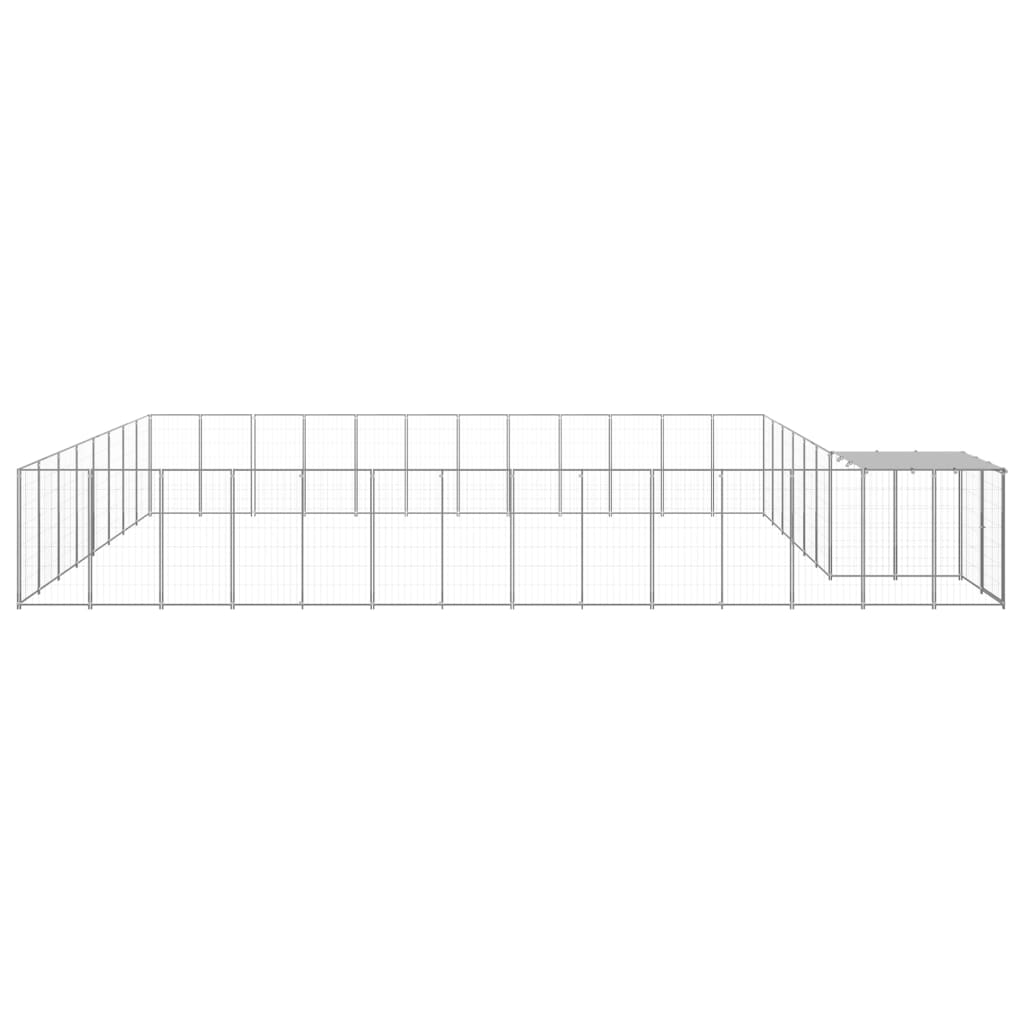 Psí kotec stříbrný 30,25 m² ocel