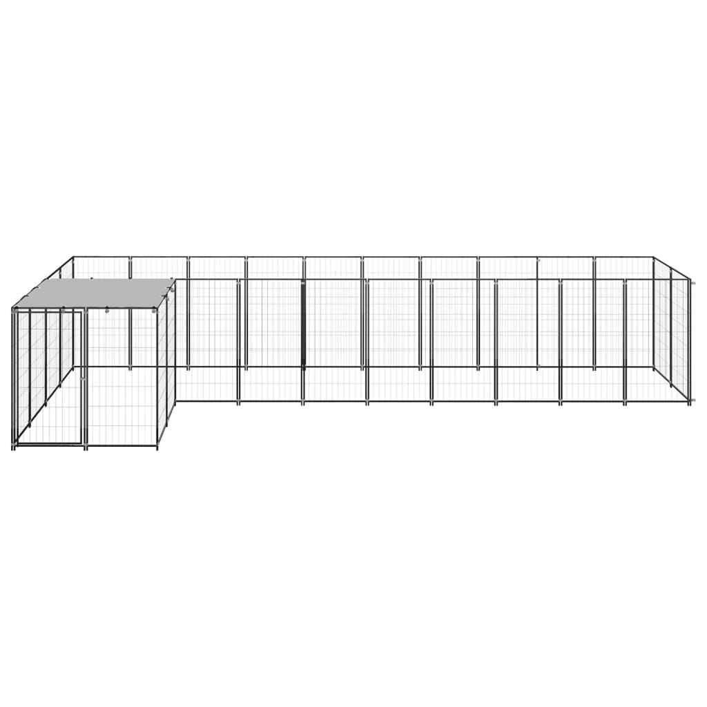 Psí kotec černý 7,26 m² ocel