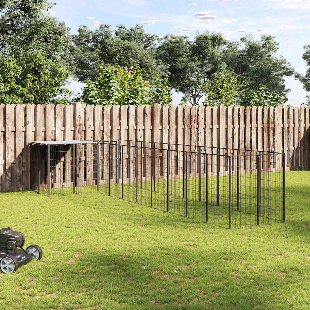 Psí kotec černý 7,26 m² ocel