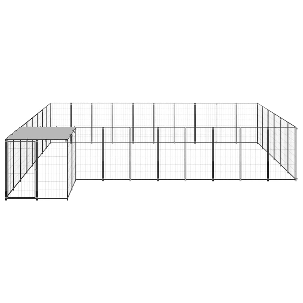Psí kotec černý 19,36 m² ocel