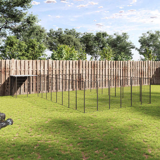 Psí kotec černý 19,36 m² ocel