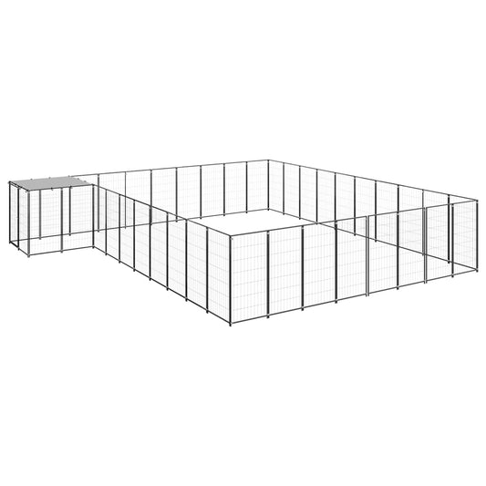 Psí kotec černý 25,41 m² ocel