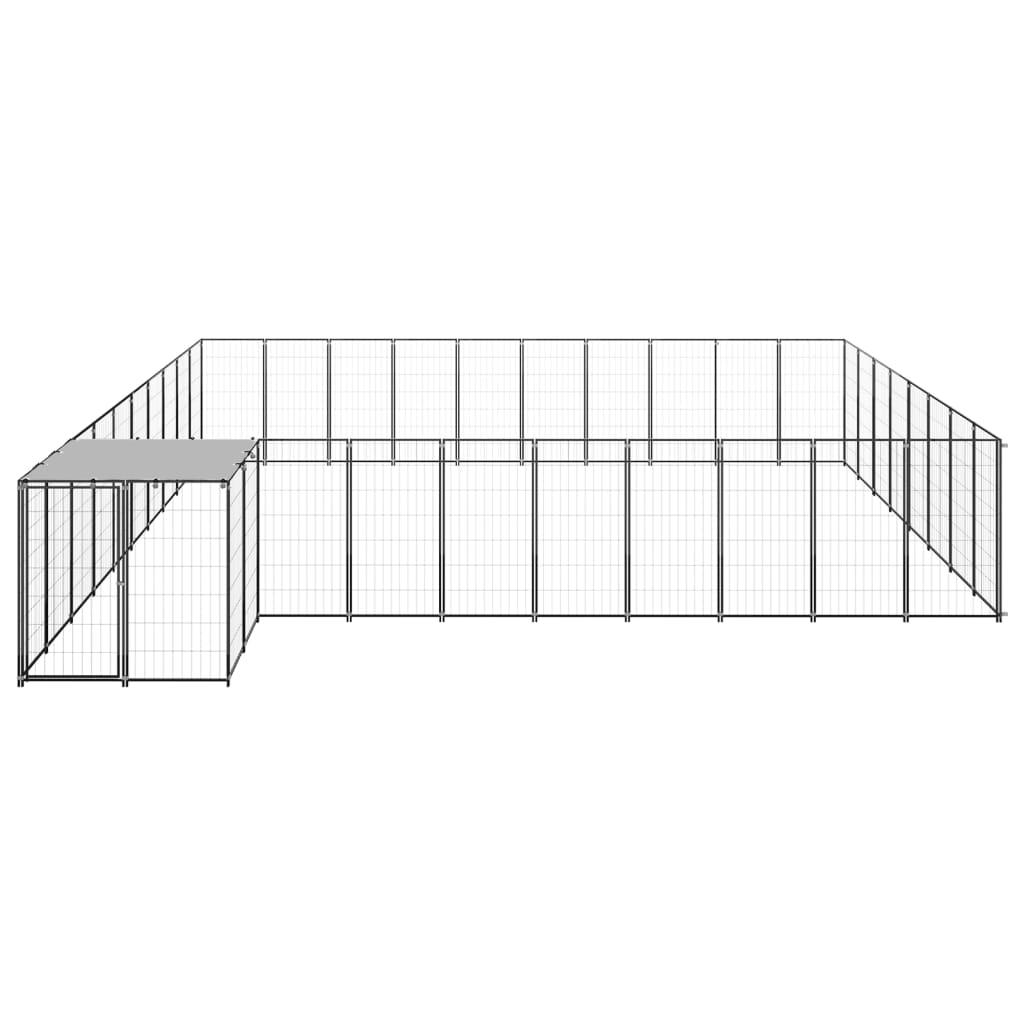 Psí kotec černý 25,41 m² ocel