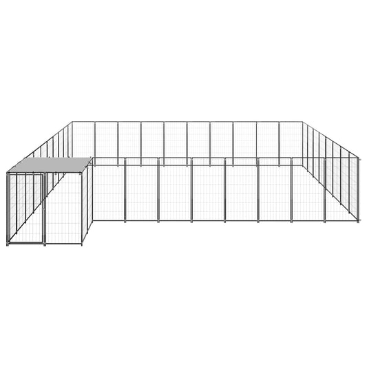 Psí kotec černý 25,41 m² ocel