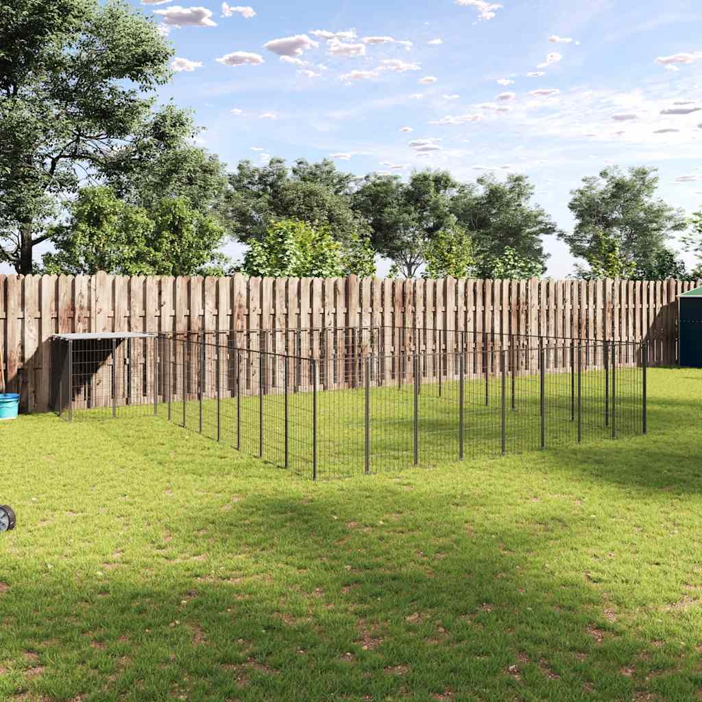 Psí kotec černý 25,41 m² ocel