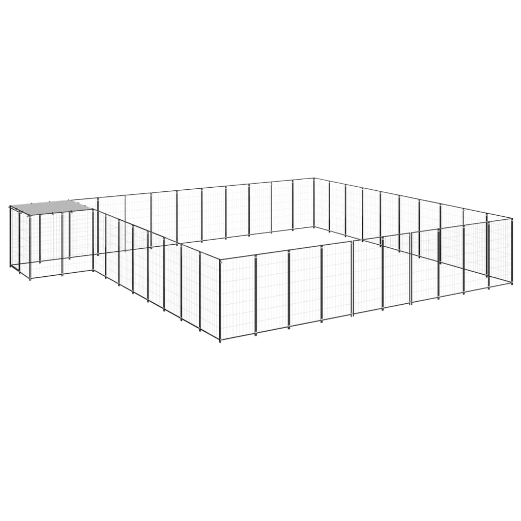 Psí kotec černý 31,46 m² ocel