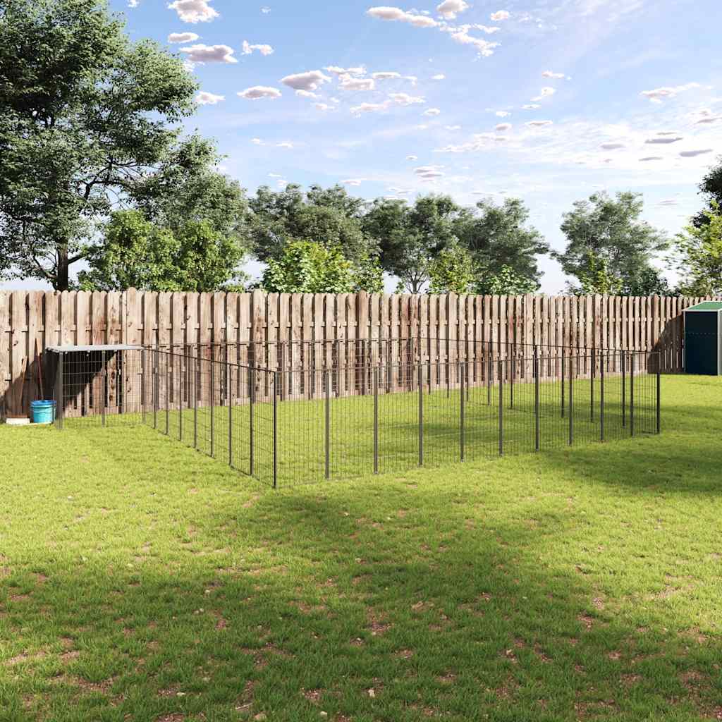 Psí kotec černý 31,46 m² ocel