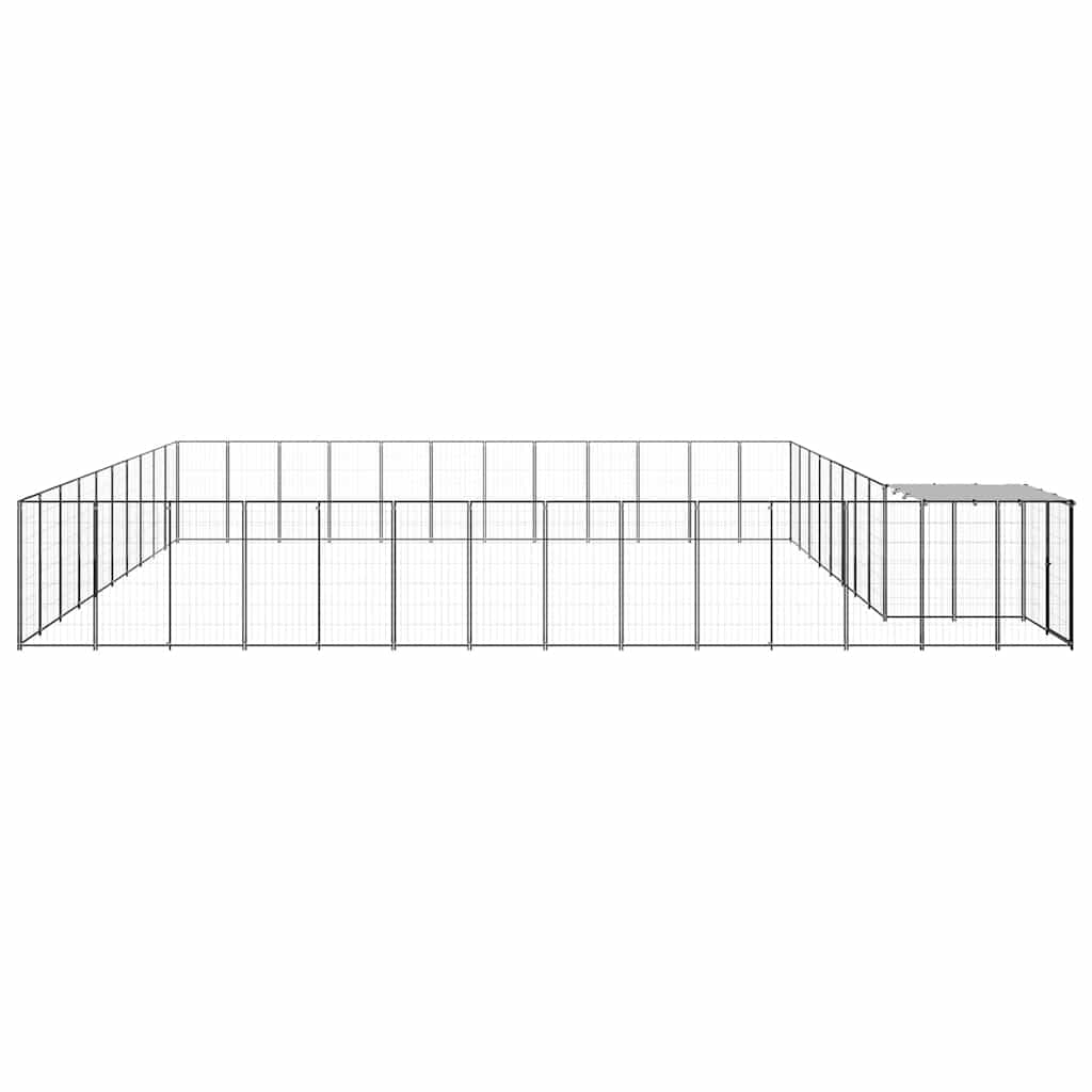 Psí kotec černý 37,51 m² ocel