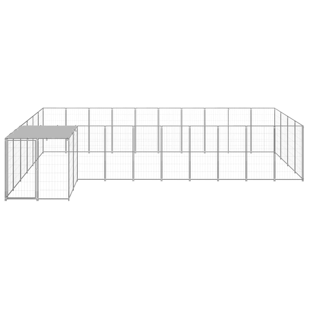 Psí kotec stříbrný 13,31 m² ocel