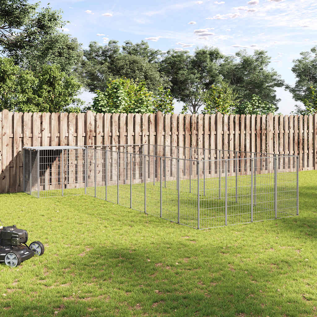 Psí kotec stříbrný 13,31 m² ocel