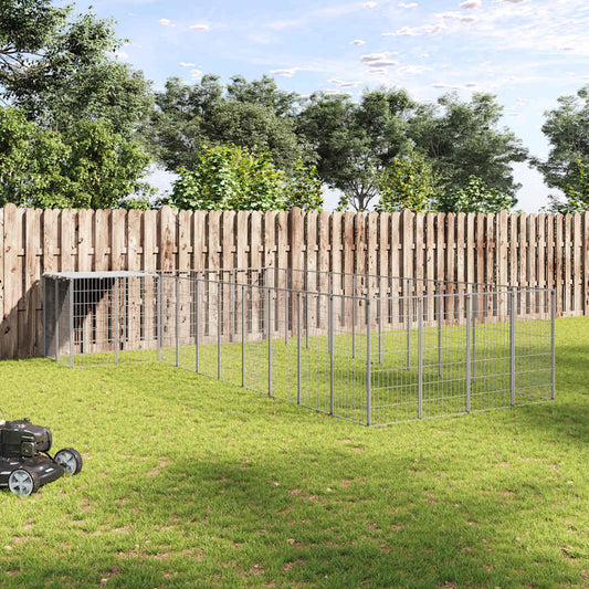 Psí kotec stříbrný 13,31 m² ocel